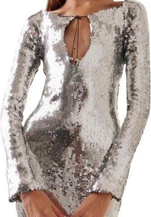 16Arlington Silver Sequin Dress Size XS