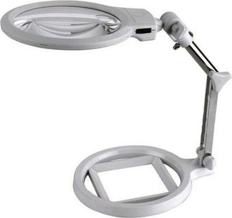 Trade Shop Trade Shop - L&aacute;mpara De Lupa De Mesa Con 2 Luces Led Port&aacute;til De 130mm A 26mm