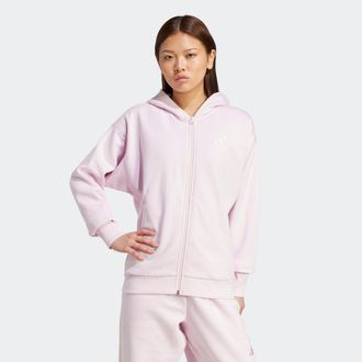 adidas Kapuzensweatshirt ADIDAS SPORTSWEAR W ALL SZN FZ HD, Damen, Gr. L, transparent (clear pink), Obermaterial: 70% Baumwolle, 30% Polyester, Sweatshirts K