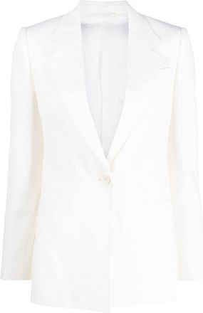 Givenchy single-breasted blazer - women - Cupro/Cotton/Wool - 34 - White