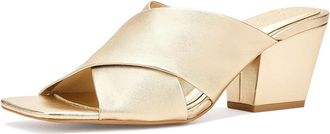 Vince Camuto Kespa Cross Band Mule Sandals Womens Sandals Egyptian Gold : 7.5 M, Leather