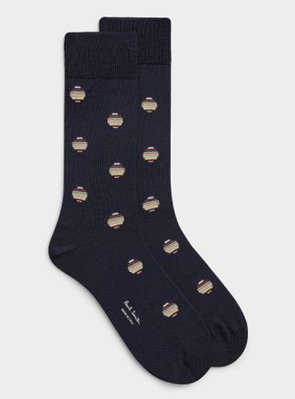 Paul Smith Mens Navy dotted dress socks