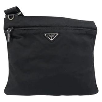 Prada Pre-owned Cross Body Bags, unisex, Black, Size: ONE SIZE Pre-owned Front pocket messenger bag