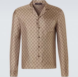 Gucci GG printed silk twill shirt