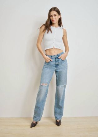Favorite Daughter Tommy Low Slung Straight Jeans In Flint