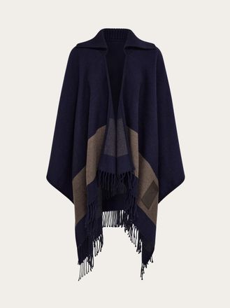 Ferragamo Women Fringed cape Blue