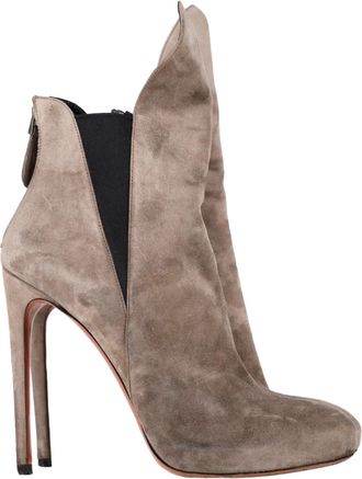 Alaia Ankle Boots in Grey Suede
