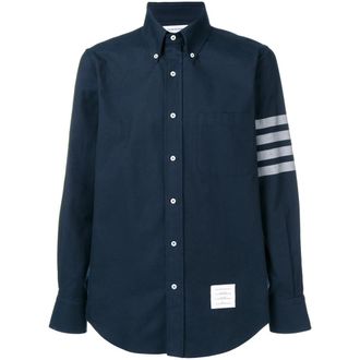 Thom Browne 4-bar Solid Rwb Stripe Shirt