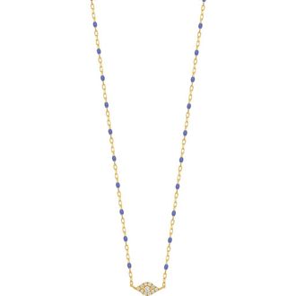 Bony Levy Icon 18K Yellow Gold Pav&eacute; Diamond Evil Eye Pendant Necklace in 18Ky Gold at Nordstrom Rack