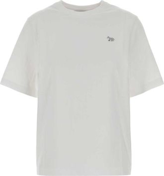 Maison Kitsun&eacute; White Crew Neck Logo T-Shirt