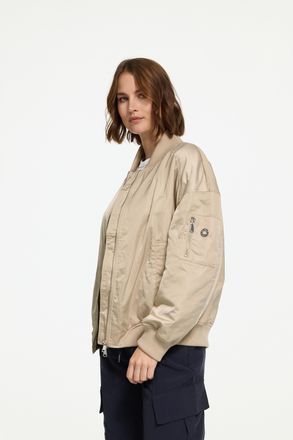 Manisa Blouson MANISA, Damen, Gr. 44, beige, Obermaterial: 100% Polyester. Futter: 100% Polyester, unifarben, regular fit taillenbedeckt, ohne Ausschnitt, Ri
