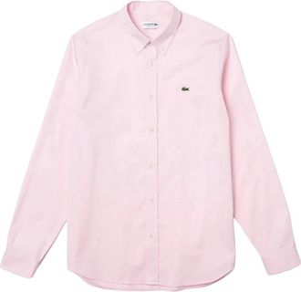 Lacoste Regular Fit Katoenen Overhemd - Heren - Casual Overhemden - Roze - 2XL - Katoen - Overhemden