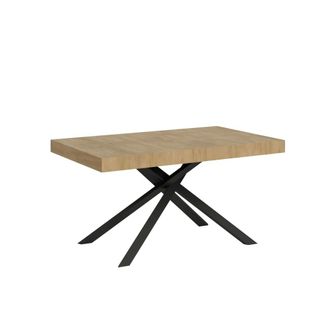 Itamoby Mesa extensible 90x140/244 cm efecto madera roble natural, hierro