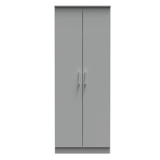 Welcome Furniture Denver Ready Assembled Wardrobe with 2 Doors - Grey - Welcome Furniture | TJ Hughes