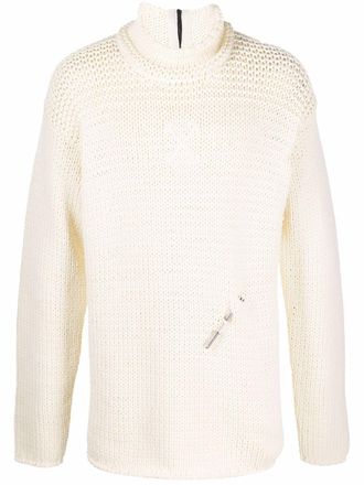 Off-white nail detail high-neck jumper - men - Cotton/Polyamide - M - Neutrals