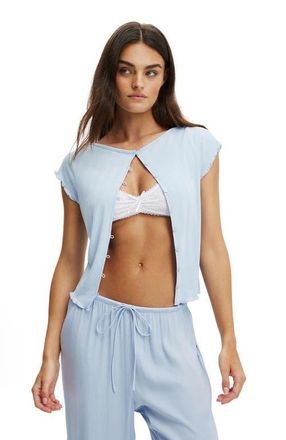 Cotton On Womens Washed Satin Wide Leg Pant in Violet Blue at Nordstrom, Size X-Large