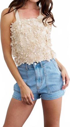 Ciebon Fabienne 3D Flower Top In Taupe