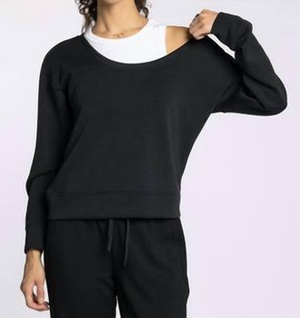 Thread & Supply Beryl Scoop Neck Top In Black