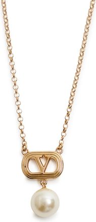 Valentino Garavani Ovalette Vlogo Necklace - Pearl - One Size