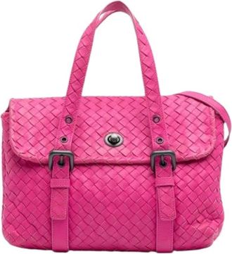 Bottega Veneta Pre-owned Handbags, female, Pink, Size: ONE SIZE Pre-owned Leather Shoulder Bag