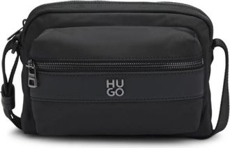 HUGO BOSS Twill crossbody bag with stacked logo