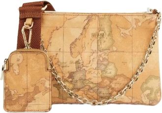 Alviero Martini 1A Classe Tracollina Doppia - Dames - Schoudertassen - Beige - ONE Size - Leer - Tassen