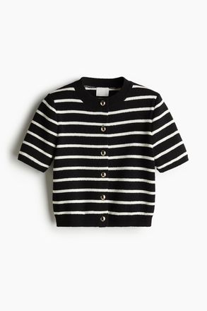 H&M Cardigan mit Kurzarm - Schwarz