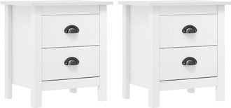 vidaXL Vidaxl - Mesita De Noche Hill Madera Maciza De Pino Blanco 46x35x49,5 Cm