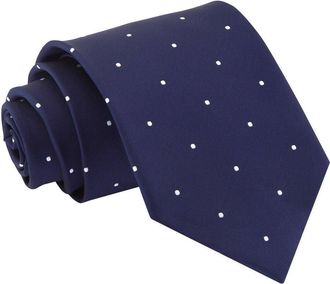 DQT Pin Dot Patterned Dotted Casual Business Party Classic Neck Tie - Navy Blue