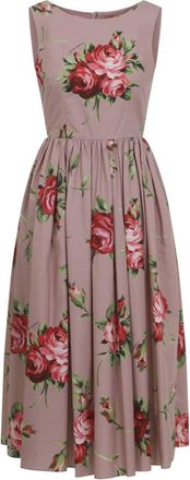 Dolce & Gabbana Brown Floral Dress