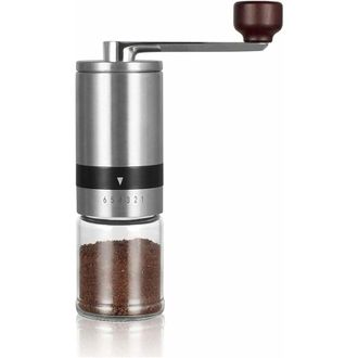 OEM Moulin A Caf&eacute; Manuel - Fresas De Cer&aacute;mica - 6 Posiciones De Ajuste - Capacidad 33 G - Aluminio Aeroespacial
