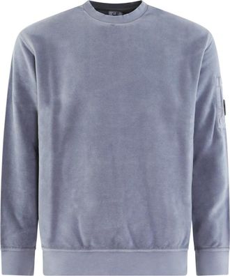 C.P. Company Brushed Emerized Sweater - Heren - Sweatshirts - Blauw - S - Katoen - Hoodies & sweatvesten