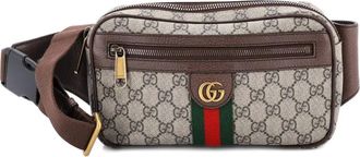 Gucci Marsupio Ophidia medio in tela cerata GG - Marrone