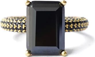 Izabel Display Anello Mega con pietra rettangolare - Nero