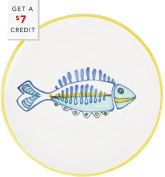 Vietri Vietri Elbas Fish Lined Fin Salad Plate With $7 Credit