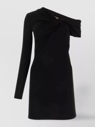 Saint Laurent asymmetric knotted one-sleeve mini dress