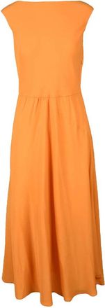 Erika Cavallini Semi Couture Structured Orange Maxi Dress