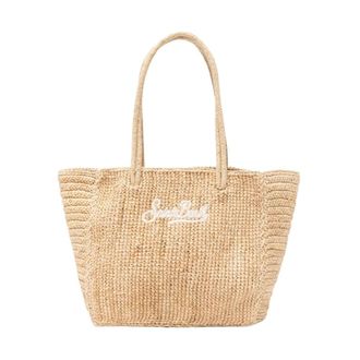 MC2 Saint Barth Tote Bags, female, Beige, Size: ONE SIZE Raffia Mid Handbag