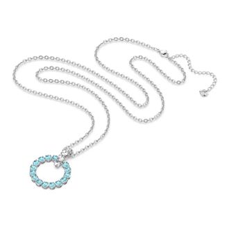 Swarovski Blauwe Kristallen Hanger Ketting - Dames - Kettingen - Grijs - ONE Size - Accessoires