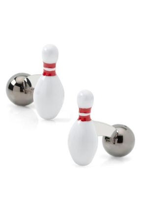 Cufflinks Inc. 3D Bowling Ball & Pin Cuff Links in White at Nordstrom