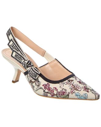 Dior Jadior Canvas & Leather Slingback Pump