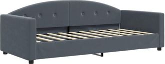 vidaXL Day Bed without Mattress Dark Grey 90x190 cm Single Velvet vidaXL