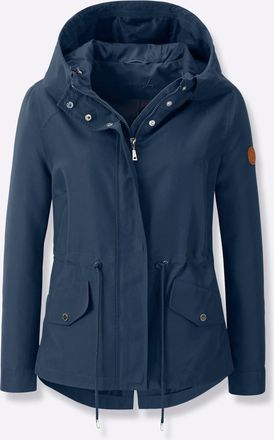 Casual Looks Langjacke CASUAL LOOKS, Damen, Gr. 18, dunkelblau, 100% Polyester, unifarben, Jacken Langjacke