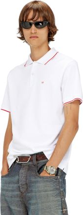 Diesel Polo shirt with micro Diesel embroidery - Polos - Man - White