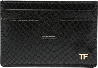 Tom Ford Pasjeshouder met pythonprint - Zwart