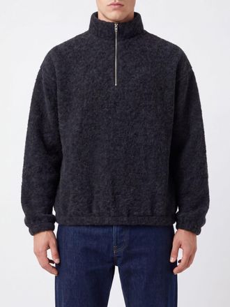Jil Sander High Neck Wool Blend Jumper with Half-Zip Closure