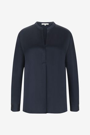 Vince Lang&auml;rmelige Bluse aus Seidensatin