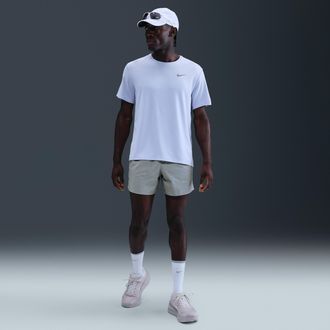 Nike Mens Stride 5 Brief-Lined Running Shorts with Reflective Accents in Grey | IM7835-077