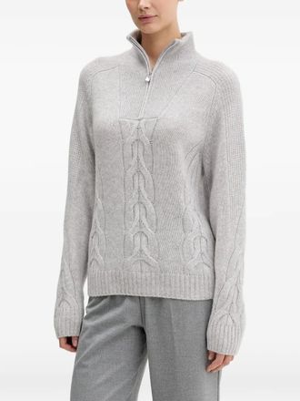 From Future cable-knit zip-up sweater - women - Cashmere - M - Grey