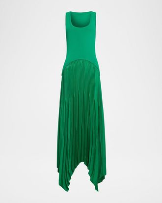 Ramy Brook Davinia Pleated Drop-Waist Maxi Dress